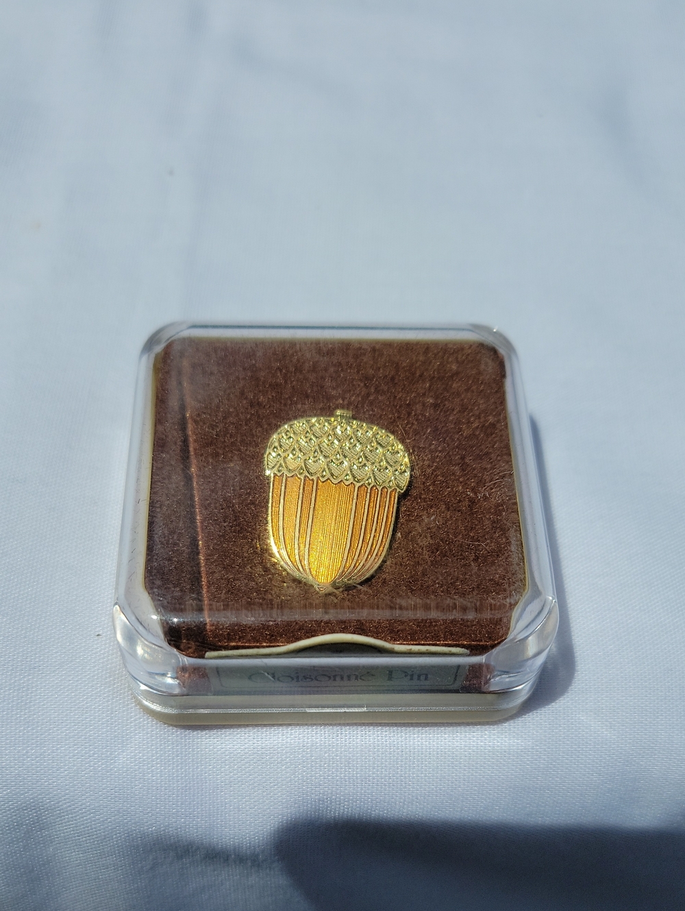 Vintage Hallmark Gold "Autumn Acorn" Cloisonné Pin
